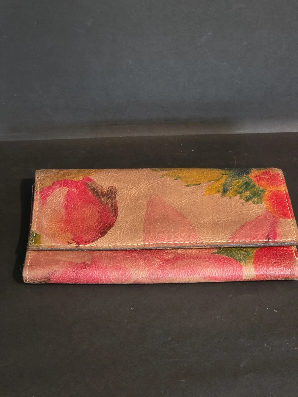 Patricia Nash Floral Fold-Over Wallet in Pink and Green